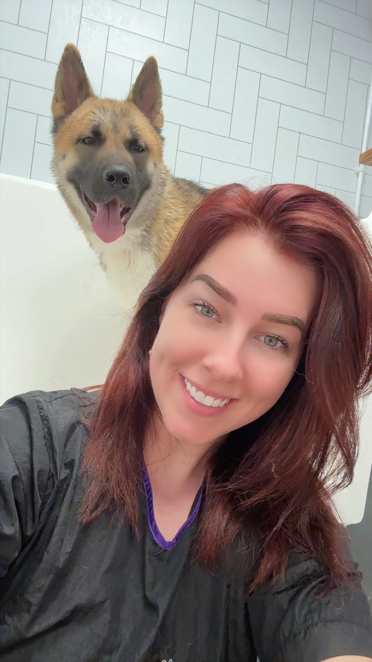 JJ about to bath a client.